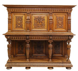 Antique Sideboard, French Renaissance Style, Carved Walnut, early 1900s!! - Old Europe Antique Home Furnishings