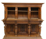 Antique Sideboard, French Renaissance Style, Carved Walnut, early 1900s!! - Old Europe Antique Home Furnishings