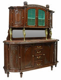 Antique Sideboard, Italian Art Nouveau Mahogany Swan, Gilt Metal, Early 1900's!! - Old Europe Antique Home Furnishings