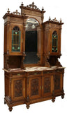 Antique Sideboard, Marble-Top, Breakfront, Italian Renaissance Revival, 1900's! - Old Europe Antique Home Furnishings