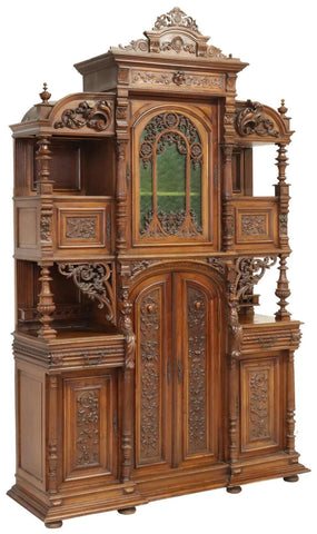 Antique Sideboard, Monumental, Italian Renaissance Revival, Walnut, 1800s!! - Old Europe Antique Home Furnishings