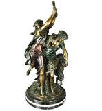 Antique Statue, Bronze, Patinated, French, After Clodion "Bacchanale" Late 1800s! - Old Europe Antique Home Furnishings