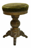 Antique Swivel Stool, Victorian Parcel Gilt Painted Piano or Vanity, 19th C.! - Old Europe Antique Home Furnishings