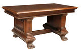 Antique Table, Italian Renaissance Revival Carved Walnut, Early 1900's!! - Old Europe Antique Home Furnishings