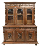Antique, Sideboard, French, Monumental, Carved Oak Hunt , Glazed Doors, 1800's Condition: - Old Europe Antique Home Furnishings