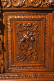 Antique, Cupboard, Renaissances Style, Carved Oak, Figural Relief, 19th C. 1800s - Old Europe Antique Home Furnishings