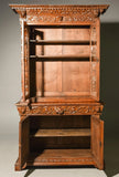 Antique, Cupboard, Renaissances Style, Carved Oak, Figural Relief, 19th C. 1800s - Old Europe Antique Home Furnishings