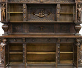 Antique Cupboard / Sideboard, French Renaissance Revival Figural,19th Century ( 1800s ), Gorgeous!!! - Old Europe Antique Home Furnishings