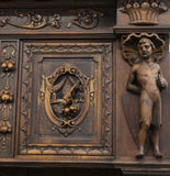 Antique Cupboard / Sideboard, French Renaissance Revival Figural,19th Century ( 1800s ), Gorgeous!!! - Old Europe Antique Home Furnishings
