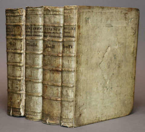 Antique Books, Lucian, Quarto Set of Books, 18th Century ( 1743 )!! - Old Europe Antique Home Furnishings