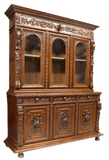 Antique, Sideboard, French, Monumental, Carved Oak Hunt , Glazed Doors, 1800's Condition: - Old Europe Antique Home Furnishings
