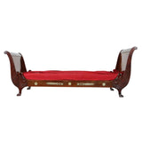 Antique Bed, Day Bed, French Empire Style, Mahogany, Bronze Swan Mount, 1800's!! - Old Europe Antique Home Furnishings