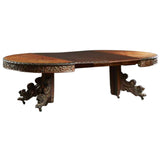 Antique Dining Table, with Leaves, French Carved Oak Renaissance Style, 1800s!! - Old Europe Antique Home Furnishings