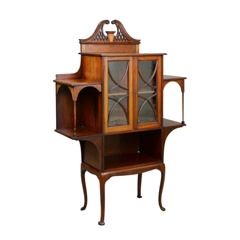Antique Cabinet, British Mahogany Display Cabinet, Victorian Style, Beautiful! - Old Europe Antique Home Furnishings