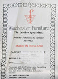 Armchair, Queen Anne Style Oxblood Leather Wingback, Winchester, Nail Head Trim! - Old Europe Antique Home Furnishings