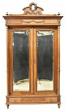Antique French Armoire, Louis XVI Style Walnut, Mirrored, 1800's, Handsome!! - Old Europe Antique Home Furnishings