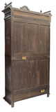 Armoire / Bookcase, French Breton, Figural, Richly Carved Oak, Foliate, 1800s!! - Old Europe Antique Home Furnishings