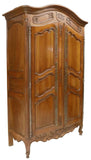 Armoire, Monumental, French Provincial, Carved Walnut, Arched Cornice, 1800's! - Old Europe Antique Home Furnishings