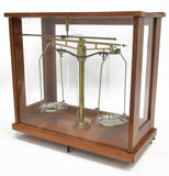 Balance Scales, Glass Cased Microid Laboratory, Handsome Antique!! - Old Europe Antique Home Furnishings