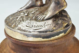 Oil Lamp, French Silver-Tone Metal Figural, 19th / 20th Century, Gorgeous!!! - Old Europe Antique Home Furnishings