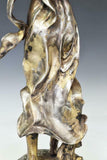Oil Lamp, French Silver-Tone Metal Figural, 19th / 20th Century, Gorgeous!!! - Old Europe Antique Home Furnishings