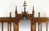 Back Bar, Buffet, Gothic Revival Style Carved Oak Display with Mirrors, Amazing! - Old Europe Antique Home Furnishings