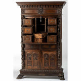 Bambocci, Cabinet Renaissance Revival Burl Veneer Secretary,  1800s!  Stunning! - Old Europe Antique Home Furnishings