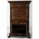 Bambocci, Cabinet Renaissance Revival Burl Veneer Secretary,  1800s!  Stunning! - Old Europe Antique Home Furnishings