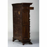 Bambocci, Cabinet Renaissance Revival Burl Veneer Secretary,  1800s!  Stunning! - Old Europe Antique Home Furnishings