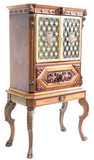 Bar Cabinet, Continental Renaissance Style, Walnut, Shelves, Vintage / Antique! Condition: - Old Europe Antique Home Furnishings