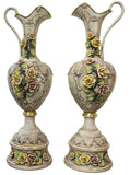 Ewers, Capodimonte, Italian Pair, Beautiful Large Home Decor!! - Old Europe Antique Home Furnishings