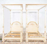 Bed Frames, Pair of French Provincial Canopy Bed Frames, Custom Size, Beautiful! - Old Europe Antique Home Furnishings