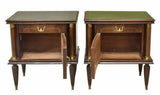 Bedside Tables, Italian Mid-Century Modern Nightstands, Green Top, Vintage, 1950!! - Old Europe Antique Home Furnishings