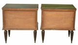 Bedside Tables, Italian Mid-Century Modern Nightstands, Green Top, Vintage, 1950!! - Old Europe Antique Home Furnishings