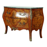 Bombe Chest, Louis XV Style Green Marble Top Dresser with Bronze Mounts, Gorgeous!! - Old Europe Antique Home Furnishings