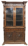 Bookcase, Italian Renaissance Revival Carved Cabinet, 20th C., Gorgeous! - Old Europe Antique Home Furnishings