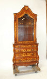 Vintage Bookcase or Cupboard, Italian Inlaid , Vintage / Antique, Bombe Base, Gorgeous!!! - Old Europe Antique Home Furnishings