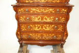 Vintage Bookcase or Cupboard, Italian Inlaid , Vintage / Antique, Bombe Base, Gorgeous!!! - Old Europe Antique Home Furnishings