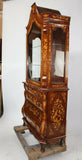 Vintage Bookcase or Cupboard, Italian Inlaid , Vintage / Antique, Bombe Base, Gorgeous!!! - Old Europe Antique Home Furnishings