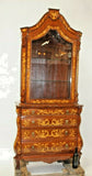 Vintage Bookcase or Cupboard, Italian Inlaid , Vintage / Antique, Bombe Base, Gorgeous!!! - Old Europe Antique Home Furnishings