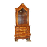 Vintage Bookcase or Cupboard, Italian Inlaid , Vintage / Antique, Bombe Base, Gorgeous!!! - Old Europe Antique Home Furnishings
