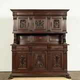 Buffet, Henri II-Style Continental Heavily Carved Walnut Large  Cabinet, 1800's! - Old Europe Antique Home Furnishings