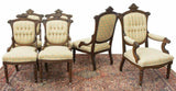 Antique Chairs, Dining, American Victorian Button-Tufted, Six 1800s, Gorgeous - Old Europe Antique Home Furnishings