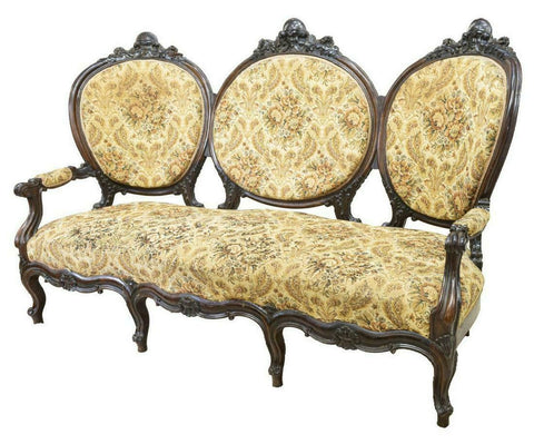 CHARMING ITALIAN LOUIS XV STYLE ROSEWOOD PARLOR SOFA, 19th Century ( 1800s )!! - Old Europe Antique Home Furnishings