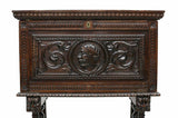 Antique Cabinet, Vargueno Unique Spanish Baroque Style,19th C. (1800s), Charming!! - Old Europe Antique Home Furnishings