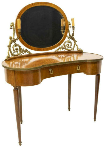 Table, Dressing, Vanity Mirror, Continental, Louis XVI Style,  Handsome Vintage Piece!! - Old Europe Antique Home Furnishings