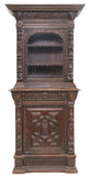 Cabinet, Bookcase, French Renaissance Revival, Display, Carved Oak , Early 1900s - Old Europe Antique Home Furnishings