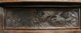 Cabinet, French Gothic Revival Figural Carved Oak and Crest, On Stand, 1800's! - Old Europe Antique Home Furnishings