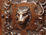 Cabinet, Carved Wood, Italian Renaissance Revival Lion Mask, Foliate, 1800s! - Old Europe Antique Home Furnishings