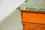 Cabinet, French Style Green Marble Top, Storage Cabinet, Painting on Side! - Old Europe Antique Home Furnishings